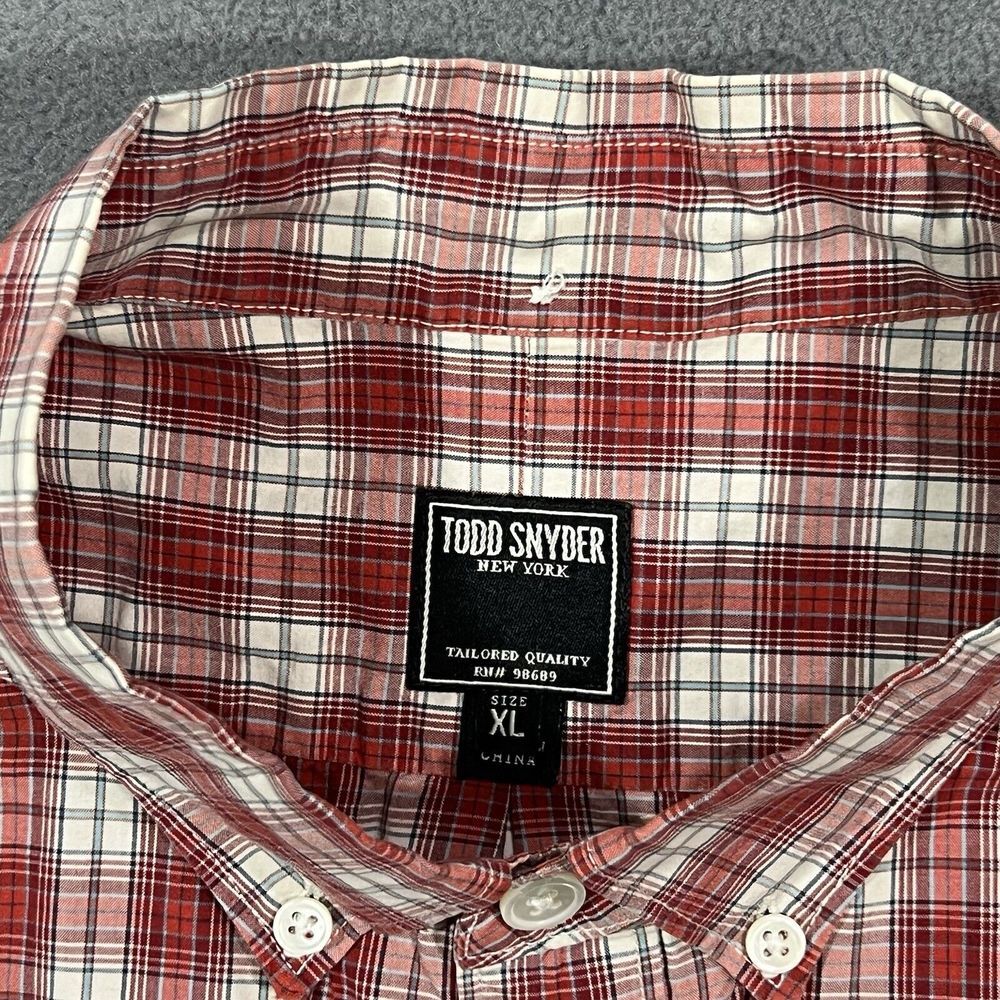 Todd Snyder Shirt Men XL Red White Plaid Outdoor Lightweight Button Down Preppy - Picture 4 of 10